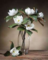 Silk artificial fake faux flowers, bouquet, bulk flower, single flower, inexpensive cheap florals, soft touch, reception centerpiece arrangement decoration décor. Magnolia Small Bloom Silk Flower Stem White Oil Painting Flowers Flower Vases Beautiful Flowers