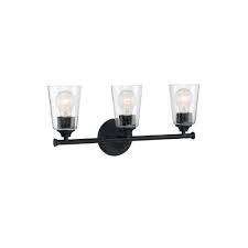 Vanity lights,bathroom light fixtures,bathroom vanity lights,bathroom lighting,bathroom lights. Nuvo 60w Bransel Series Vanity Light W Seeded Glass 3 Lights Matte Black Nuvo 60 7283 Homelectrical Com