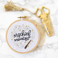 Mischief Managed Embroidery Patterns Cross Stitch Harry Potter Hand Embroidery