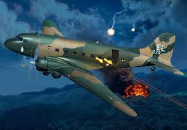 The Ac 47 Was A United States Air Force C 47 The Military Version Of The Dc 3 That Had Been Modified By Mounting Three 7 6 Aircraft Art Gunship Aviation Art