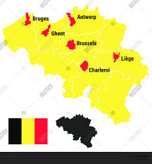 The coastal plain to the northwest, the central plateau, and the ardennes uplands to the southeast. Belgium Map Vector Photo Free Trial Bigstock