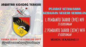 Sumber penjawatan ini adalah daripada pengiklanan asal majikan yang berkenaan. Jawatan Kosong Di Pejabat Setiausaha Kerajaan Negeri Sembilan 19 February 2017 50 Kekosongan Kerja Kosong 2021 Jawatan Kosong Kerajaan 2021