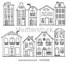 Do you want to learn how to draw? Stock Vector Set Of Doodle Cute Houses Outline Vector Drawing 574835506 Jpg 450 409 House Outline House Doodle Village Drawing