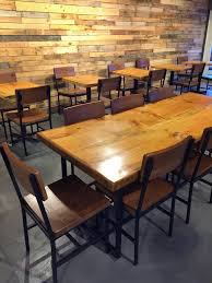 Bfmseatig Memphis Chairs With Solid Wood Tops And Bar On Concrete Floors Restaurant Rustic Restaurant Table Restaurant Seating Restaurant Tables And Chairs
