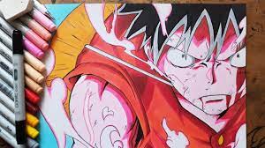 How to draw monkey d. Drawing Monkey D Luffy Gear 2 Youtube
