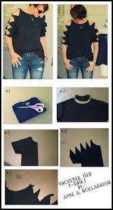 Shoulder Tied Tee Shirt Diy Tee Shirts Diy Diy Clothes T Shirt Diy
