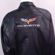 Corvette Bomber Jacket Burks Bay Gm Licensed Black Leather Flight Rider Sz Xl Bomber Bomber Jackets Black Leather Bomber Jacket