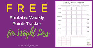 You can even plug in your fitpoints earned. Weekly Points Tracker For Weight Loss Free Printable The Holy Mess