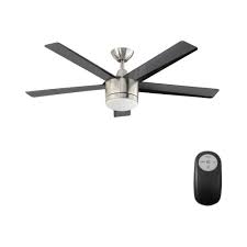 Home Decorators Collection Merwry 52 In Integrated Led Indoor Brushed Nickel Ceiling Fan With Light Kit And Remote Control Sw1422bn With Images Ceiling Fan With Light Ceiling Fan Brushed Nickel Ceiling Fan