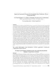 Pdf Improved Agronomic Practices For Sustainable Yam Production The On Farm Experience