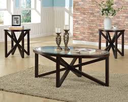 Espresso Finish Glass Coffee And End Tables Cole 3 Piece Table Set American Freight Mobilya