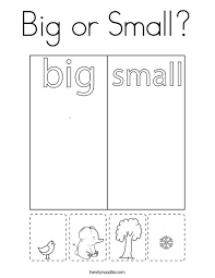 Coloring books for boys and girls of all ages. Big Or Small Coloring Page Twisty Noodle