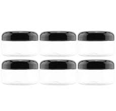 Bathroom jars with black lids. 8oz Clear Plastic Jars With Black Plastic Lids 6 Pack Bpa Free Pet Stackable Straight Sided Containers For Bathroom Kitchen Storage Slime Cosmetics Buy Online In Bahamas At Bahamas Desertcart Com Productid