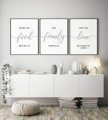 Set Of 3 Printablebless The Food Before Usdining Room Decor Etsy Christian Decor Home Decor Home