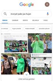 Benar saja, hasil pencarian google untuk monyet pakai jas hujan adalah beberapa artikel terkait presiden jokowi. Fucknation75 Posts Facebook