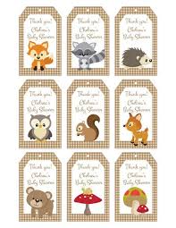Diy your own amazing parties at home on a budget. Woodland Friends Forest Animals Theme Baby Shower Favor Tags Printable File Forest Animal Baby Shower Baby Shower Woodland Theme Animal Baby Shower Theme