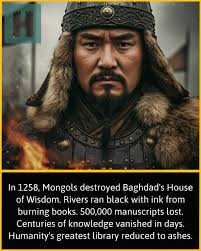 The day the Tigris River turned black with ink. In 1258, the Mongols didn't  just conquer Baghdad, they erased centuries of human knowledge in a single,  devastating blow. The House of Wisdom,