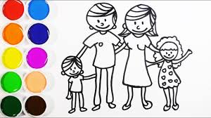 Dibujos para colorear de los derechos del niño. Dibuja Y Colorea Una Familia Dibujos Para Ninos Learn Colors Funkeep Youtube
