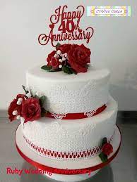 Whichever way you decide to go, your loved one(s) will be thrilled to receive one of these heartfelt picks. Ruby 40th Wedding Anniversary Cake 40th Wedding Anniversary Cake 40th Anniversary Cakes Ruby Wedding Cake