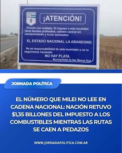 Donde terminan tus impuestos? 🤔 ⛽️¿Sabías que con cada litro de nafta que  comprás estás pagando el arreglo de las rutas? 🛣️ Sí, la ley exige que  parte de lo recaudado en