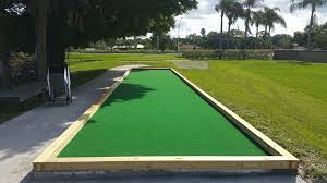 Courts must be constructed on a level area and require three layers of material — usually a combination of rocks and a top coat made of crushed oyster shells, tennis court clay, sand, crushed stone or turf. Bocce Ball Court Installation Palmetto Ocala Tampa Orlando Fl Stewart Tennis Courts Fencing Inc