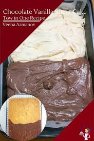 My sweet and tangy sheet cake piled with fresh whipped cream and juicy fruit is so good, you might just want to eat it for breakfast. Chocolate Vanilla Sheet Cake Veena Azmanov