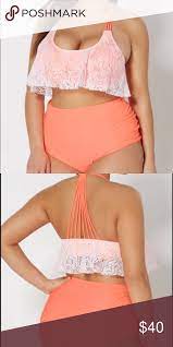 Super Cute Plus Size Two Piece Bathing Suit Women S Plus Size Swimwear Plus Size Plus Size Swimsuits