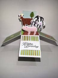 Old Macdonald Farm Animal Pop Up Box Cardfarm Pop Up Card3d Etsy Pop Up Box Cards Baby 1st Birthday Anna Griffin Cards