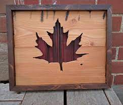 Red Maple Leaf Autumn Wall Decoration Celebration Of Etsy Decor Wood Projects Wall Decor
