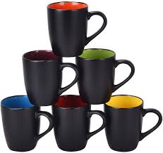 When making coffee, remember that a standard us cup equals 8 fl ounces, while a coffee pot cup is just 5 ounces. Amazon Com Coffee Mug Set 16 Oz Coffee Mugs Suitable For Cappuccino Tea Cocoa Cereal Set Of 6 Black Outside And Colorful Inside Kitchen Dining