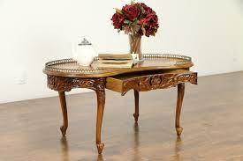 Sight line to sofa is nice, but need two chairs to anchor at top. Sold French Style Kidney Shape Vintage Coffee Table Marquetry Gallery Smyth 31255 Harp Gallery Antiques Furniture