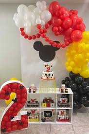 Mickey mouse decorations & ideas. Mickey Mouse Stars Circles Birthday Party Ideas Photo 2 Of 21 Mickey Mouse Themed Birthday Party Mickey Mouse Birthday Party Minnie Mouse Birthday Theme