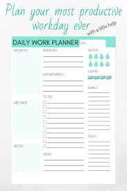 Daily Work Planner Daily Planner Work Organizer Printable Etsy Work Planner Daily Work Planner Daily Planner
