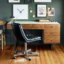 For dramatic flair, opt for a gold kids desk chair, and pair with other metallic accents in the room. Leather Upholstered Swivel Desk Chair Black
