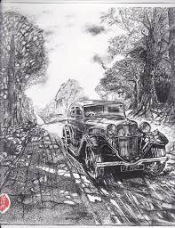 ボールペン画旧車 ボールペン画 画 ボールペン