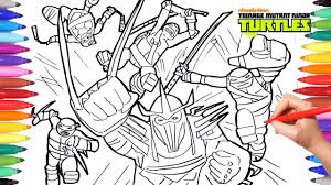 Ninja turtle coloring page printable connect the dots game would. Ninja Turtles Battle Shredder Coloring Pages For Kids Draw Color Tmnt Coloring Book Youtube