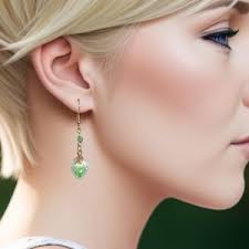 Clear Glass Heart Bottles With Green and Glow-in-the-dark Crystals Glass  Heart Dangle Earrings Gold Earrings