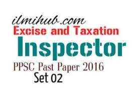 Excise And Taxation Inspector Paper 2016 Past Papers Military Award Inspector