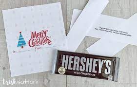 Candy bar wrappers santa christmas mini hershey bar candy. Free Printable Candy Bar Wrappers Simple Christmas Gift