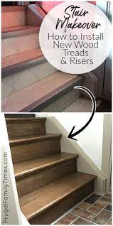 Diy Stairs Makeover How To Install Wood Treads Risers Over Old Steps Diy Stairs Makeover Diy Stairs Stairs Makeover