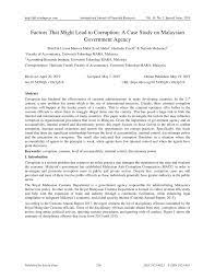 Towards a developed nation status. Pdf Factors That Might Lead To Corruption A Case Study On Malaysian Government Agency