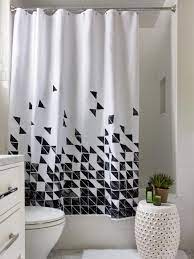 3 Easy Ways To Upcycle A Plain Shower Curtain Geometric Shower Curtain Black Shower Curtains Diy Shower Curtain