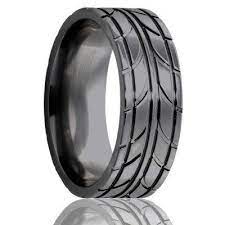 Tyre Black Wedding Ring Black Zirconium With Tire Tread Design 8mm Black Wedding Rings Black Zirconium Black Rings