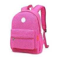 Wholesale Custom Logo High-Quality Handmade Pink Mesh Lightweight Kids  Travel Rucksack Girls Student Book Pack School Bags Backpack