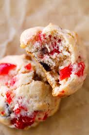 Cherry Chocolate Nut Cookies Recipe Recipe Yummy Cookies Delicious Christmas Cookies Cookie Recipes