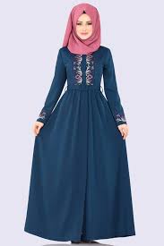 Modaselvim Ferace Nakisi Tasli Kemerli Ferace 9019w153 Petrol Abaya Tarzi The Dress Musluman Modasi