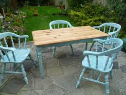 Shabby Chic Farmhouse Pine Table And 4 Pine Captain Chairs Provence Blue Shabby Chic Room Shabby Chic Shabby Chic Furniture