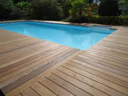 Terrasse bois sans margelle : Pose Tour De Piscine Proche Mont De Marsan