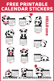 2019 Calendar Printable Stickers Cute Freebies For You Printable Calendar Stickers Printable Planner Stickers Printable Stickers