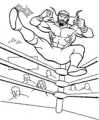 Wrestler Jump From Wrestling Ring Coloring Page Color Luna
